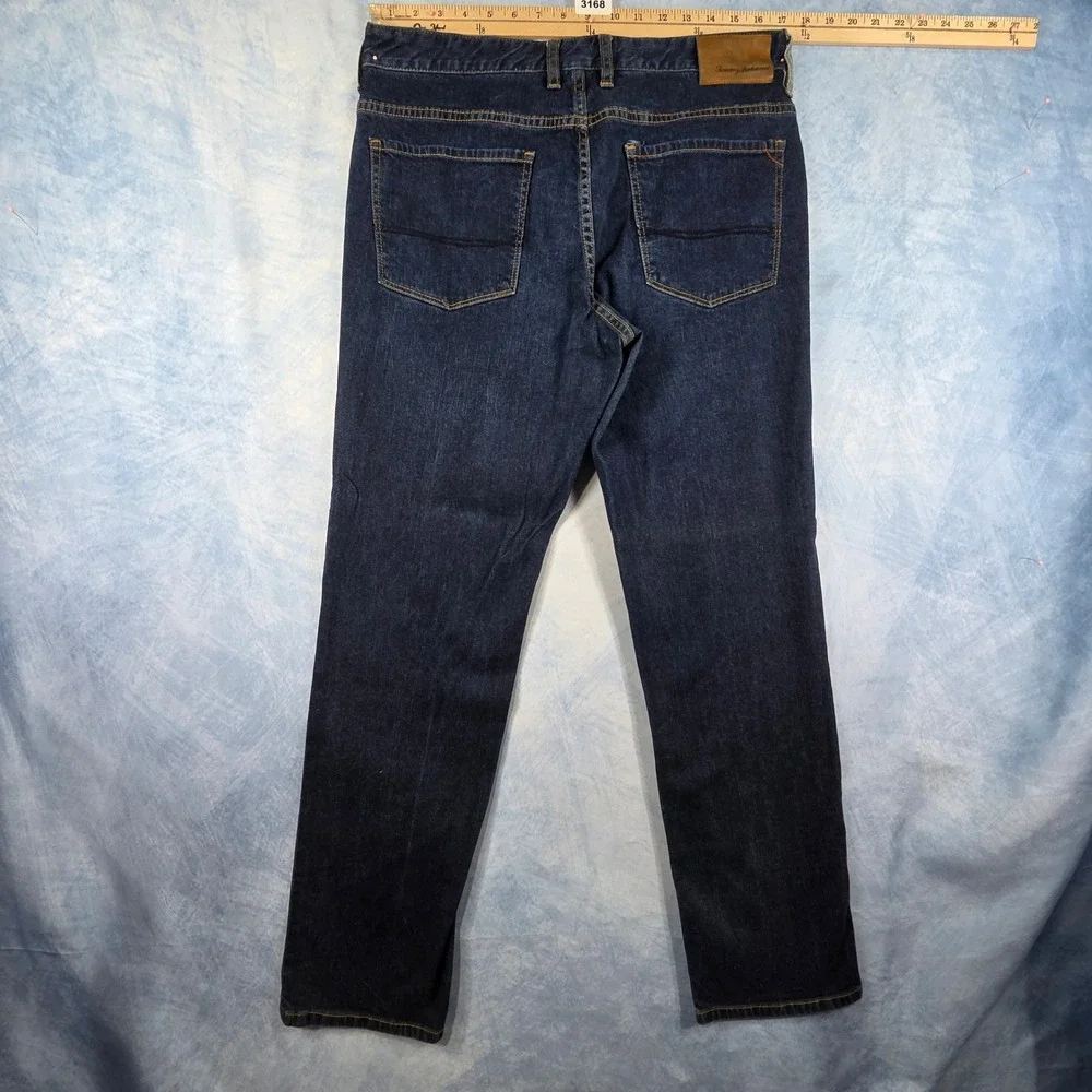 Tommy Bahama Authentic Mens 34x32 Dark Wash Straight Leg Stretch Denim Jeans